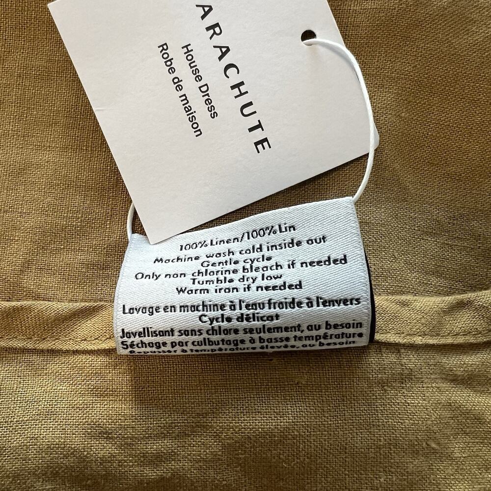 New Parachute Linen House Dress Ochre Tan XS 100% Linen Oversized Fit - Picture 10 of 10